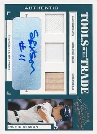 2004 Playoff Absolute Memorabilia - Tools of the Trade Material Signature Trio #TT-120 - Richie Sexson - Milwaukee Brewers