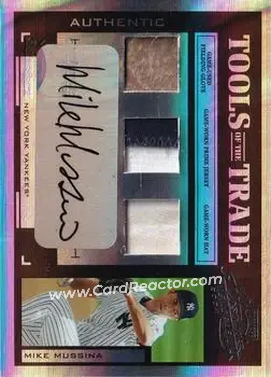 2004 Playoff Absolute Memorabilia - Tools of the Trade Material Signature Trio PS #TT-98 - Mike Mussina - New York Yankees - Front