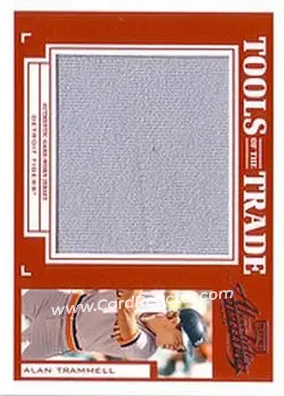 2004 Playoff Absolute Memorabilia - Tools of the Trade Material Single Jumbo #TT-3 - Alan Trammell - Detroit Tigers - Front