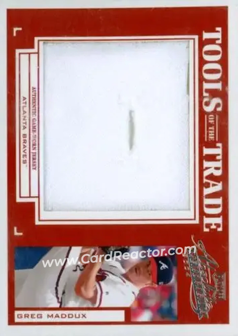 2004 Playoff Absolute Memorabilia - Tools of the Trade Material Single Jumbo #TT-55 - Greg Maddux - Atlanta Braves - Front