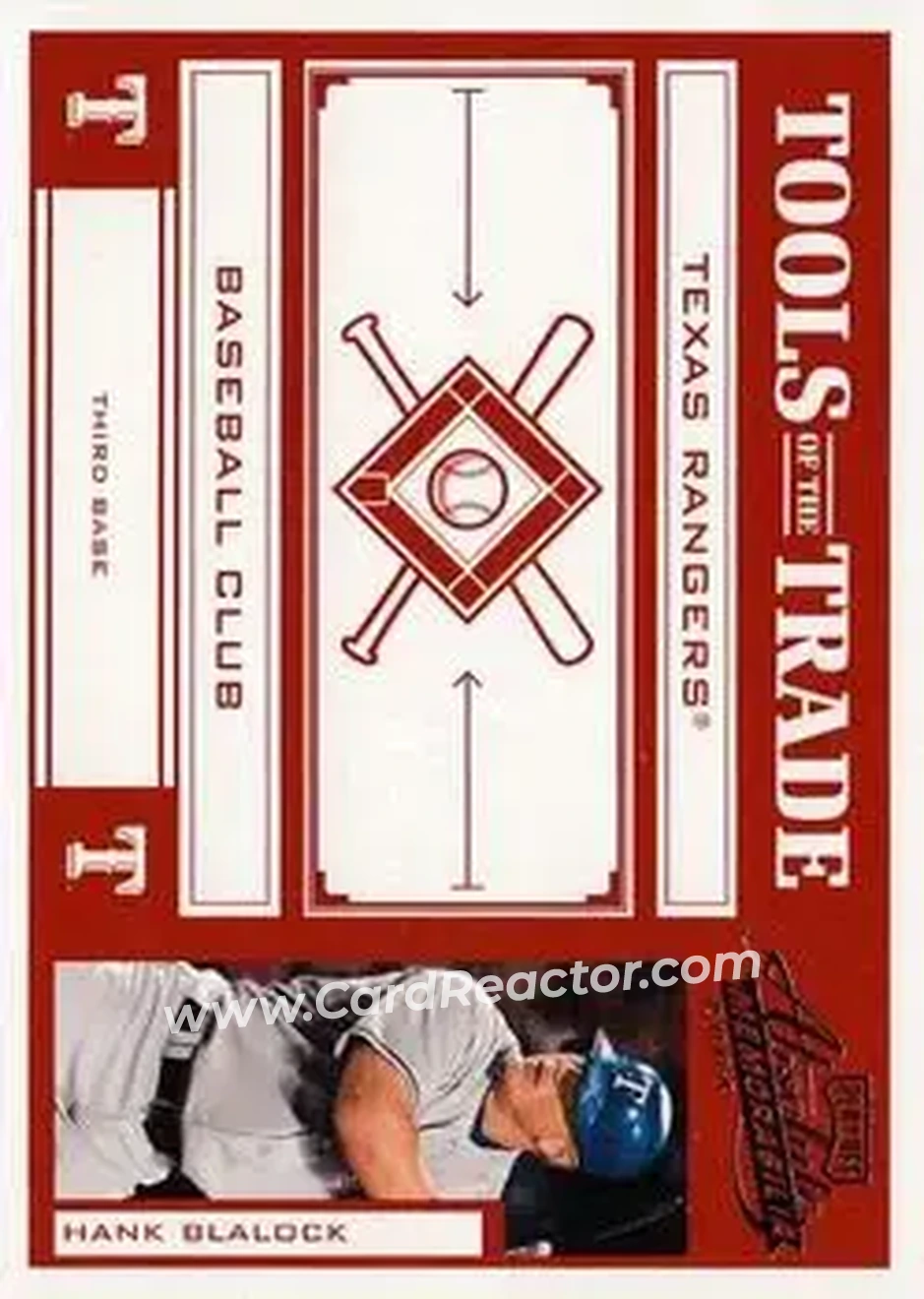 2004 Playoff Absolute Memorabilia - Tools of the Trade Red #TT-56 - Hank Blalock - Texas Rangers - Front