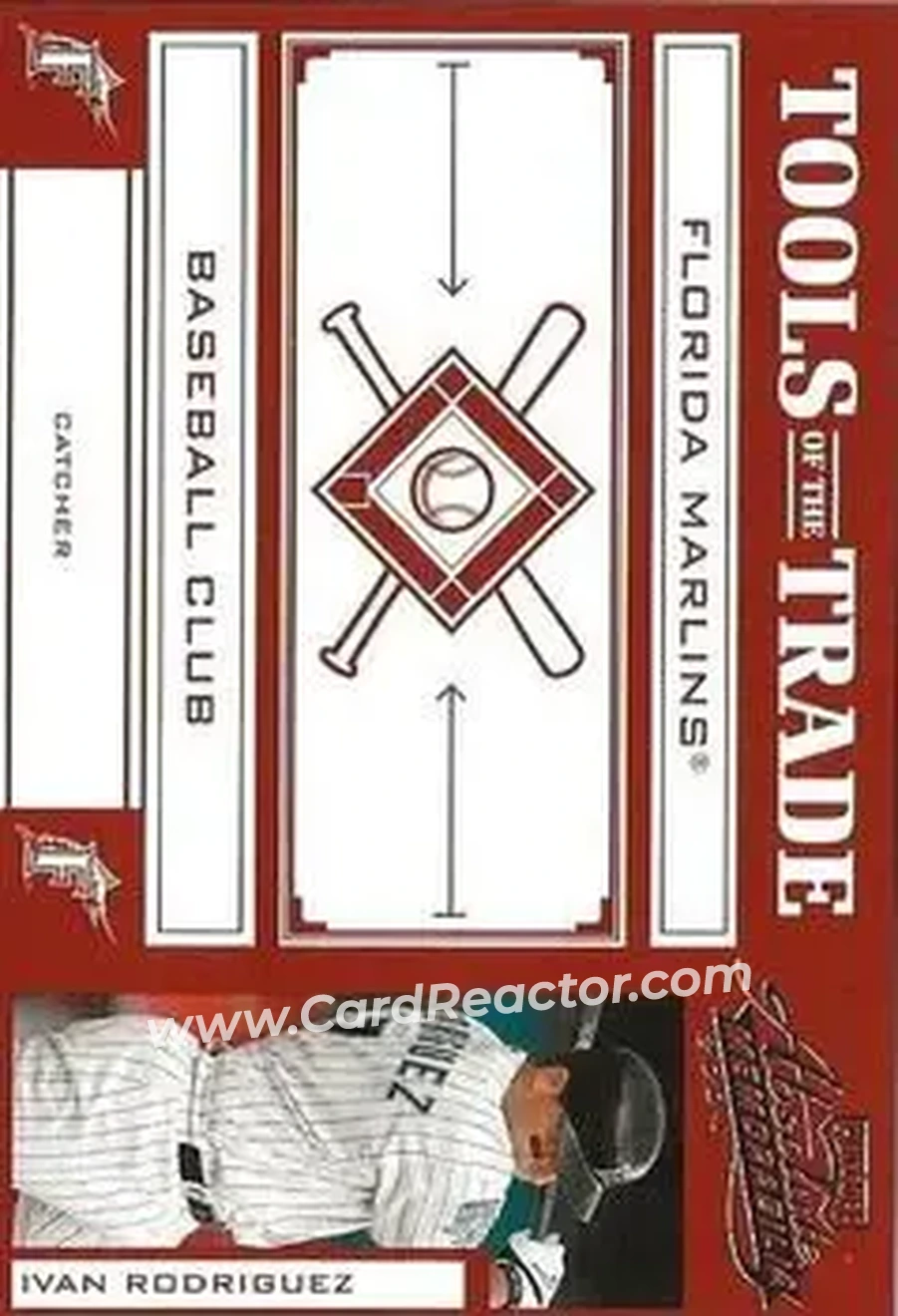 2004 Playoff Absolute Memorabilia - Tools of the Trade Red #TT-58 - Ivan Rodriguez - Florida Marlins - Front