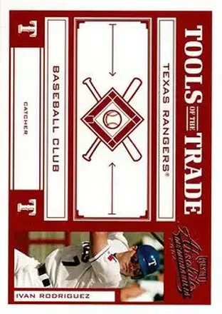 2004 Playoff Absolute Memorabilia - Tools of the Trade Red #TT-59 - Ivan Rodriguez - Texas Rangers