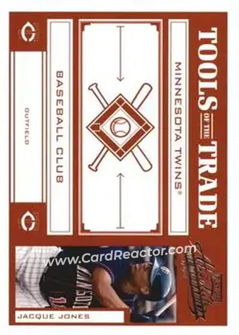 2004 Playoff Absolute Memorabilia - Tools of the Trade Red #TT-60 - Jacque Jones - Minnesota Twins - Front