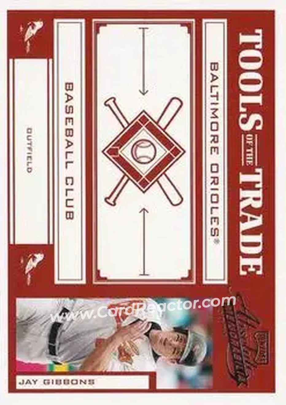 2004 Playoff Absolute Memorabilia - Tools of the Trade Red #TT-65 - Jay Gibbons - Baltimore Orioles - Front