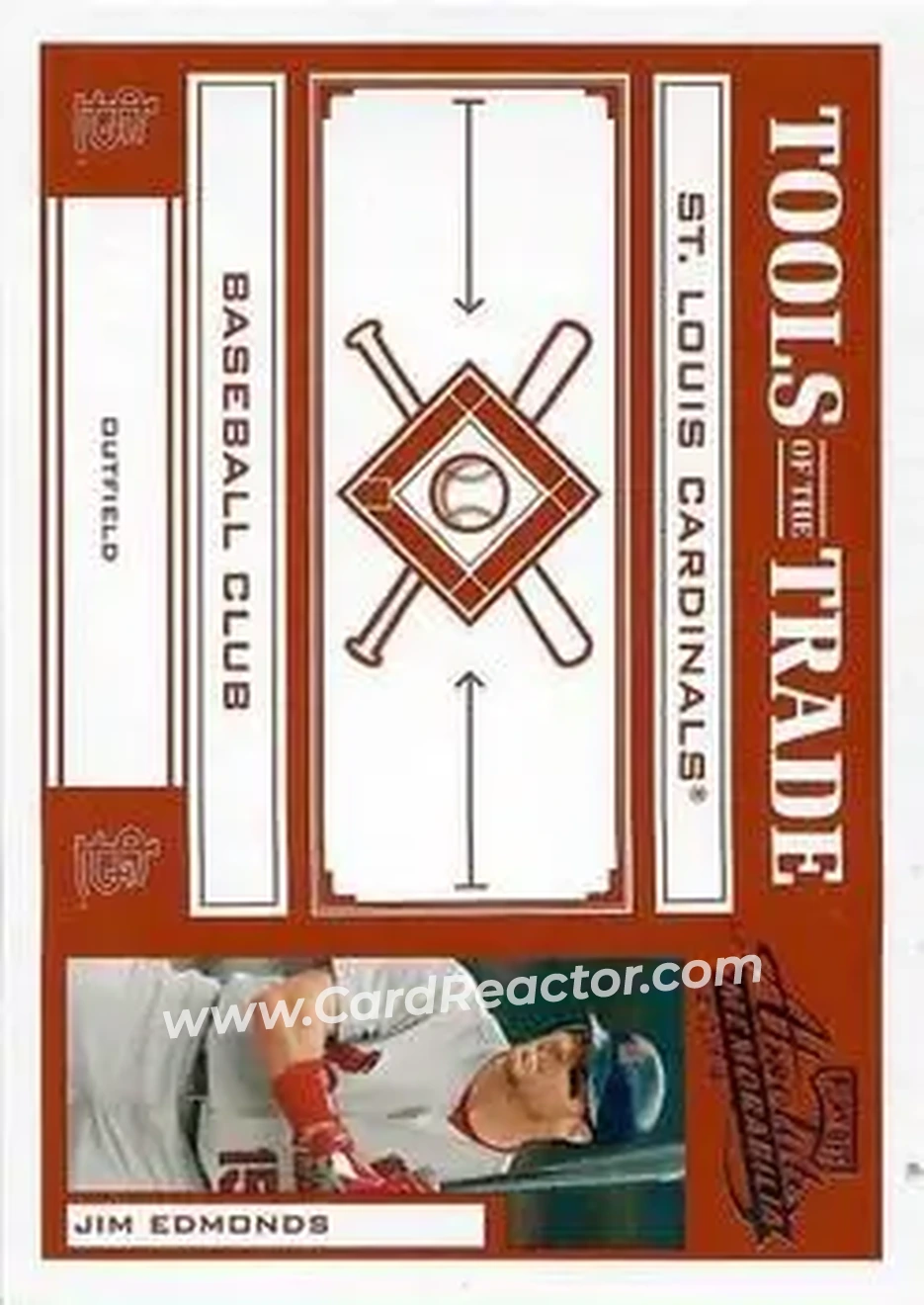 2004 Playoff Absolute Memorabilia - Tools of the Trade Red #TT-69 - Jim Edmonds - St. Louis Cardinals - Front