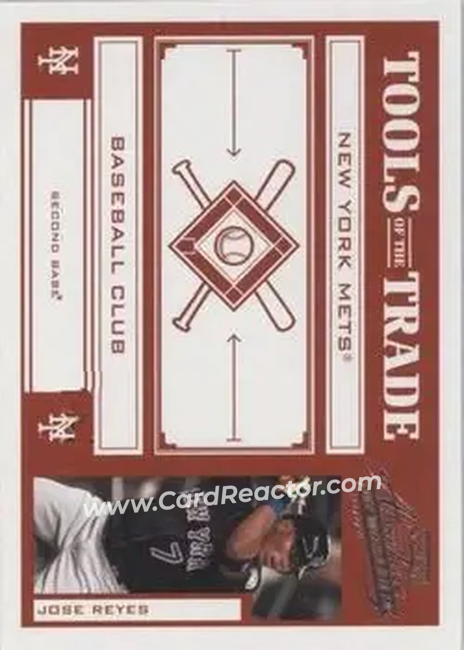 2004 Playoff Absolute Memorabilia - Tools of the Trade Red #TT-73 - Jose Reyes - New York Mets - Front 2004 Playoff Absolute Memorabilia - Tools of the Trade Red #TT-73 - Jose Reyes - New York Mets - Front