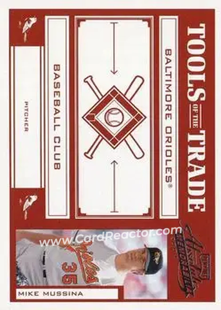 2004 Playoff Absolute Memorabilia - Tools of the Trade Red #TT-97 - Mike Mussina - Baltimore Orioles - Front