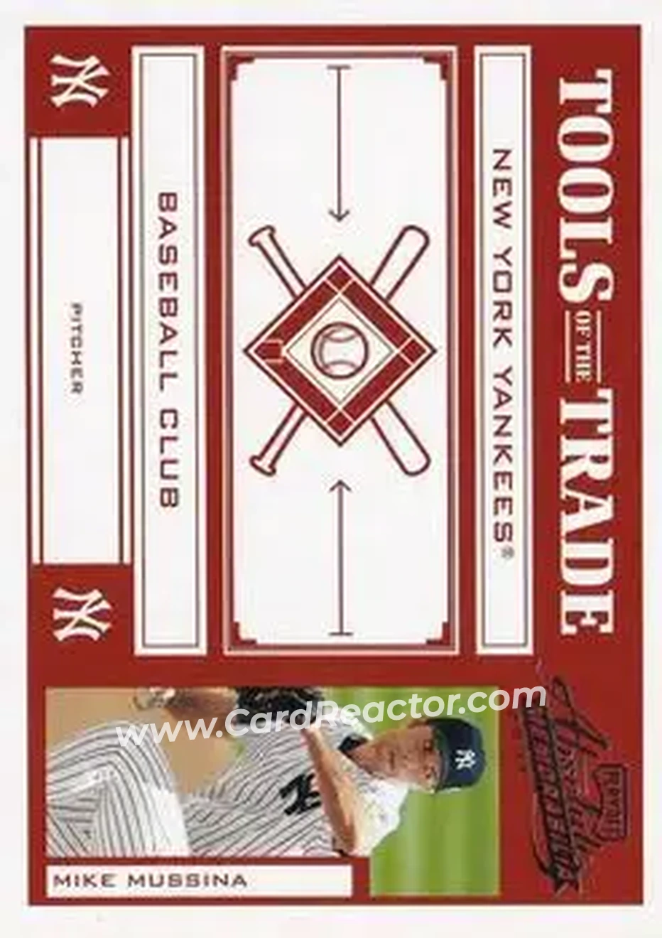 2004 Playoff Absolute Memorabilia - Tools of the Trade Red #TT-98 - Mike Mussina - New York Yankees - Front 2004 Playoff Absolute Memorabilia - Tools of the Trade Red #TT-98 - Mike Mussina - New York Yankees - Front