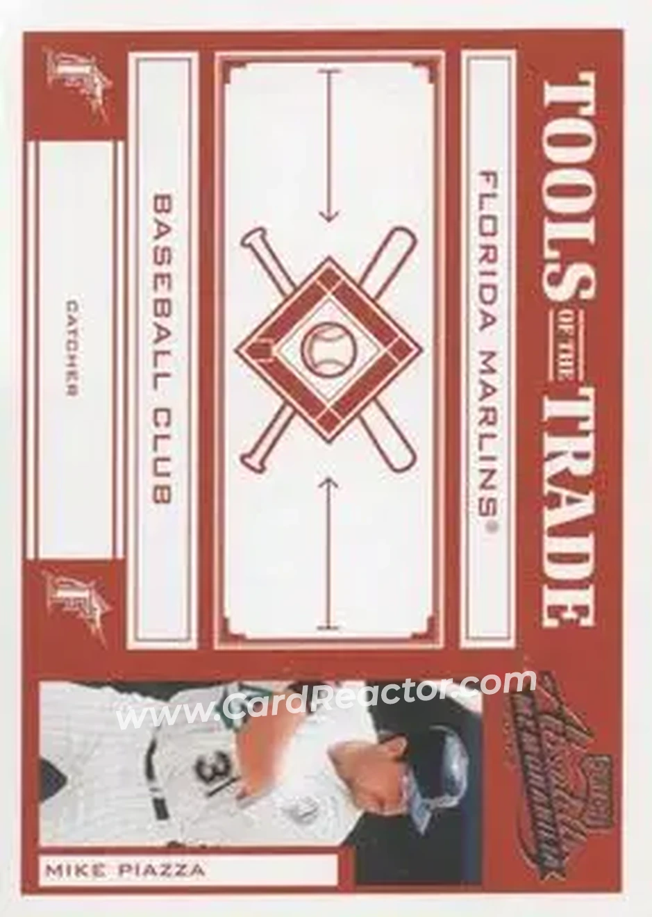 2004 Playoff Absolute Memorabilia - Tools of the Trade Red #TT-99 - Mike Piazza - Florida Marlins - Front