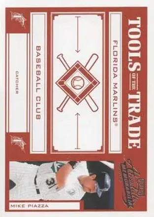 2004 Playoff Absolute Memorabilia - Tools of the Trade Red #TT-99 - Mike Piazza - Florida Marlins