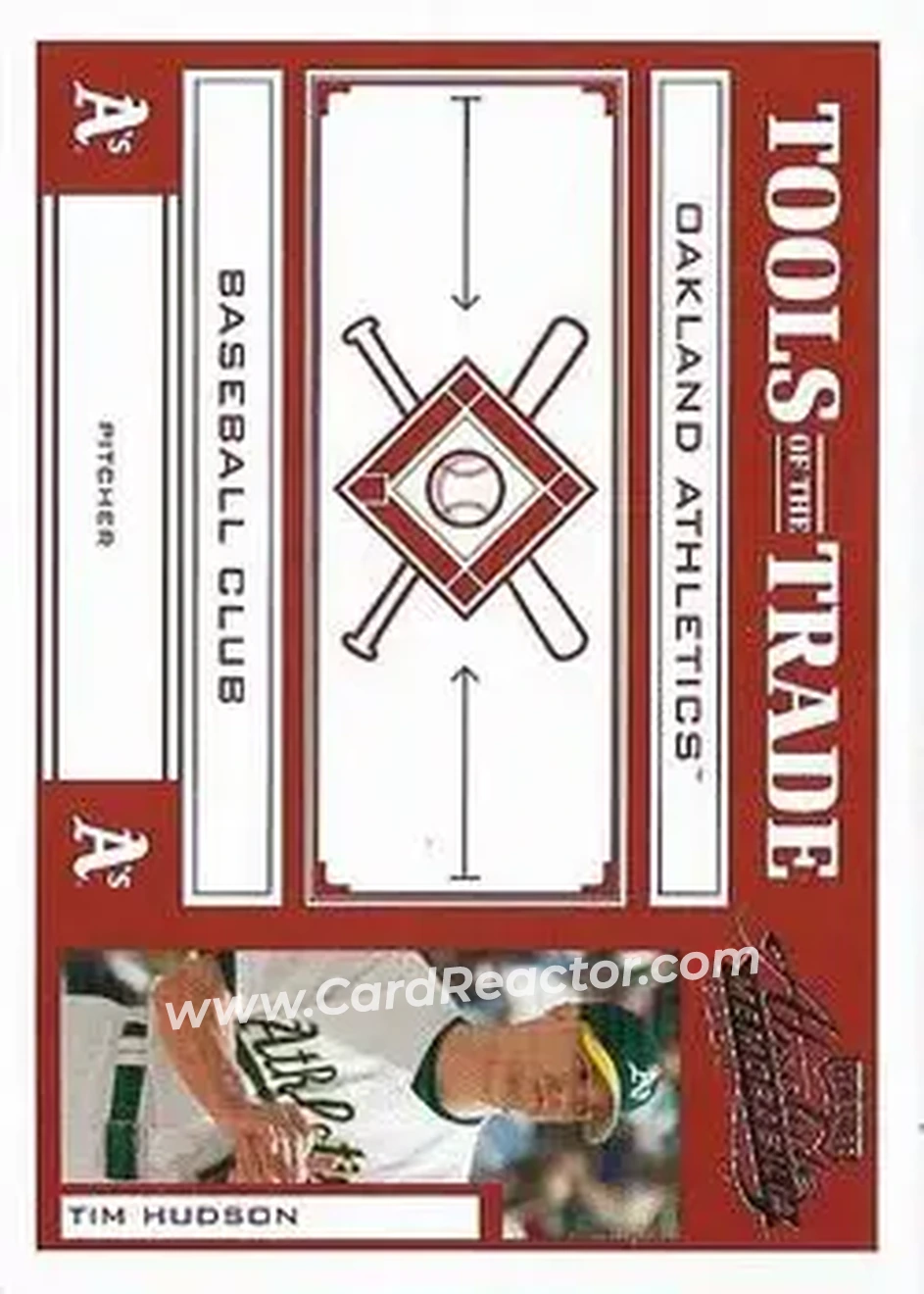 2004 Playoff Absolute Memorabilia - Tools of the Trade Red #TT-138 - Tim Hudson - Oakland Athletics - Front 2004 Playoff Absolute Memorabilia - Tools of the Trade Red #TT-138 - Tim Hudson - Oakland Athletics - Front
