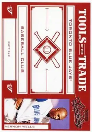 2004 Playoff Absolute Memorabilia - Tools of the Trade Red #TT-148 - Vernon Wells - Toronto Blue Jays