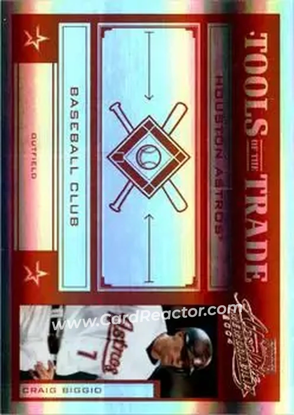 2004 Playoff Absolute Memorabilia - Tools of the Trade Red Spectrum #TT-32 - Craig Biggio - Houston Astros - Front