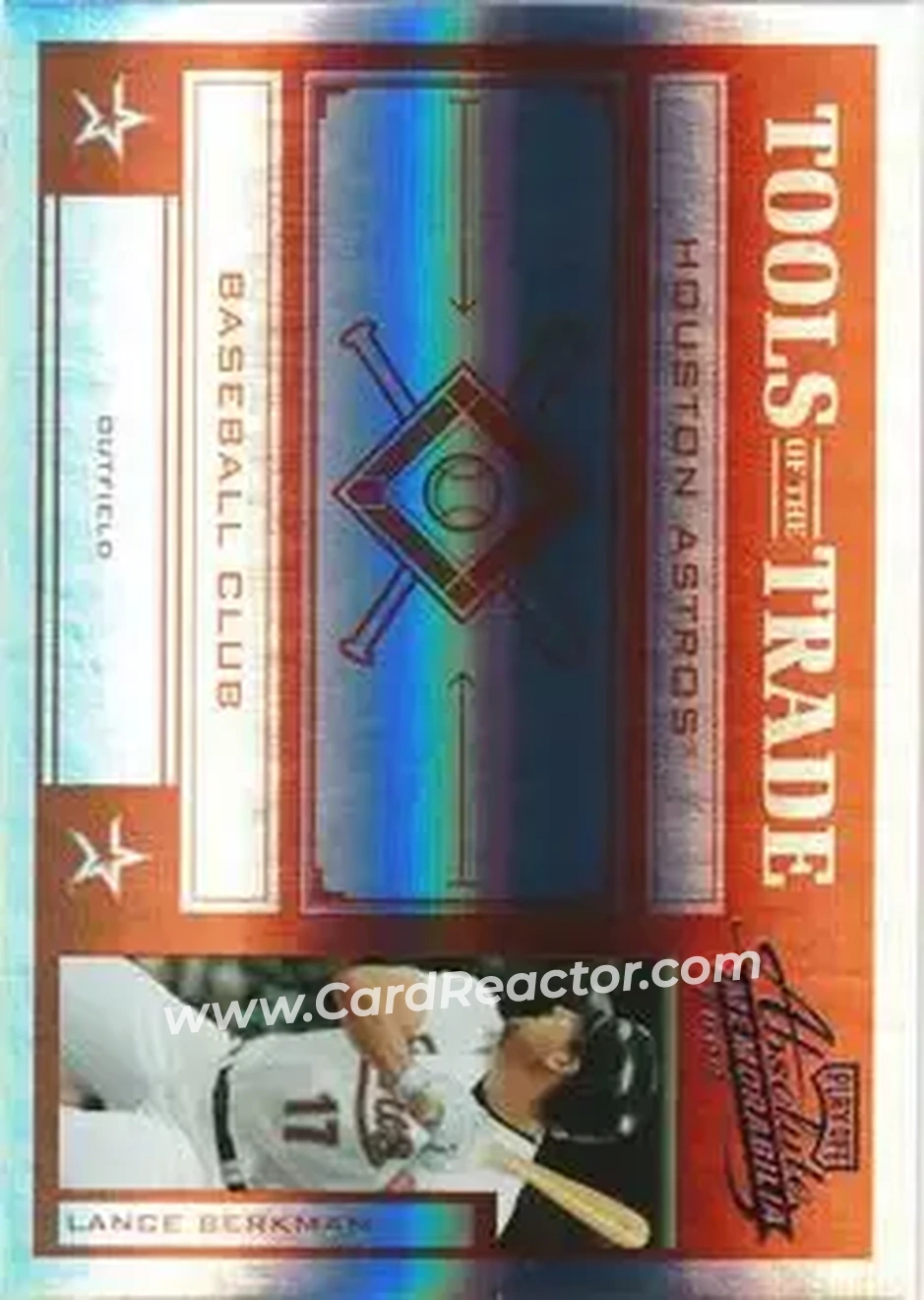 2004 Playoff Absolute Memorabilia - Tools of the Trade Red Spectrum #TT-80 - Lance Berkman - Houston Astros - Front 2004 Playoff Absolute Memorabilia - Tools of the Trade Red Spectrum #TT-80 - Lance Berkman - Houston Astros - Front
