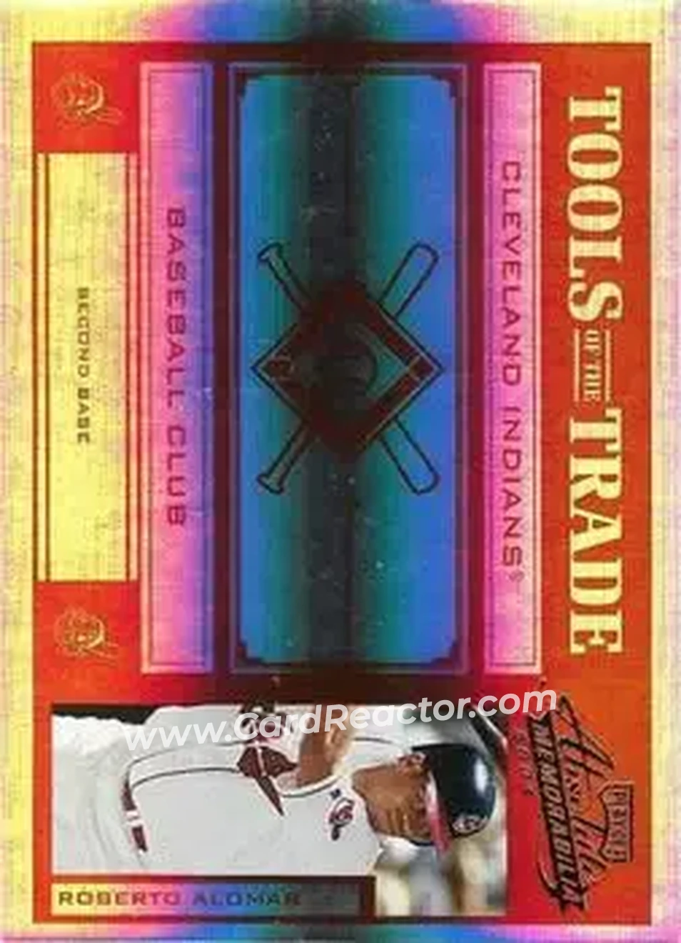 2004 Playoff Absolute Memorabilia - Tools of the Trade Red Spectrum #TT-124 - Roberto Alomar - Cleveland Indians - Front 2004 Playoff Absolute Memorabilia - Tools of the Trade Red Spectrum #TT-124 - Roberto Alomar - Cleveland Indians - Front