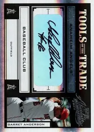 2004 Playoff Absolute Memorabilia - Tools of the Trade Signature Black Spectrum #TT-50 - Garret Anderson - Anaheim Angels