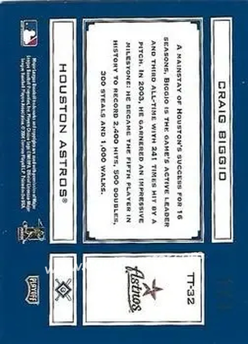 2004 Playoff Absolute Memorabilia - Tools of the Trade Signature Blue Spectrum #TT-32 - Craig Biggio - Houston Astros - Back