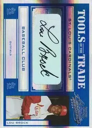 2004 Playoff Absolute Memorabilia - Tools of the Trade Signature Blue Spectrum #TT-81 - Lou Brock - St. Louis Cardinals