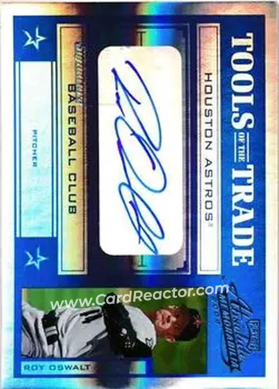 2004 Playoff Absolute Memorabilia - Tools of the Trade Signature Blue Spectrum #TT-130 - Roy Oswalt - Houston Astros - Front