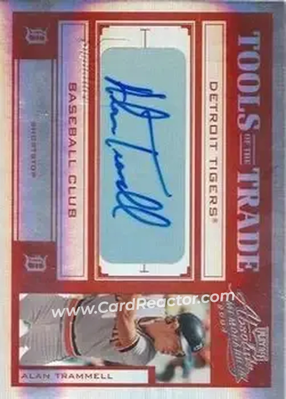2004 Playoff Absolute Memorabilia - Tools of the Trade Signature Red Spectrum #TT-3 - Alan Trammell - Detroit Tigers - Front