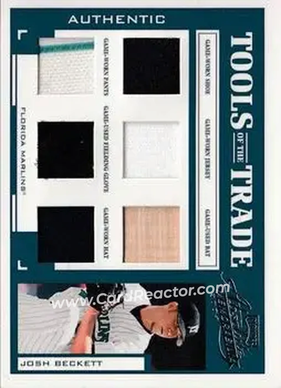 2004 Playoff Absolute Memorabilia - Tools of the Trade Material Six #TT-74 - Josh Beckett - Florida Marlins - Front 2004 Playoff Absolute Memorabilia - Tools of the Trade Material Six #TT-74 - Josh Beckett - Florida Marlins - Front
