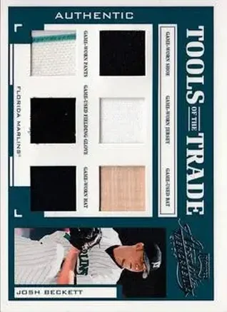 2004 Playoff Absolute Memorabilia - Tools of the Trade Material Six #TT-74 - Josh Beckett - Florida Marlins