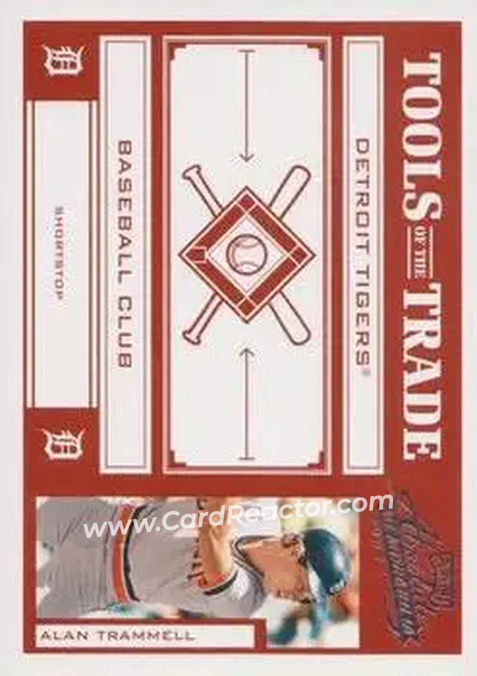 2004 Playoff Absolute Memorabilia - Tools of the Trade Red #TT-3 - Alan Trammell - Detroit Tigers - Front