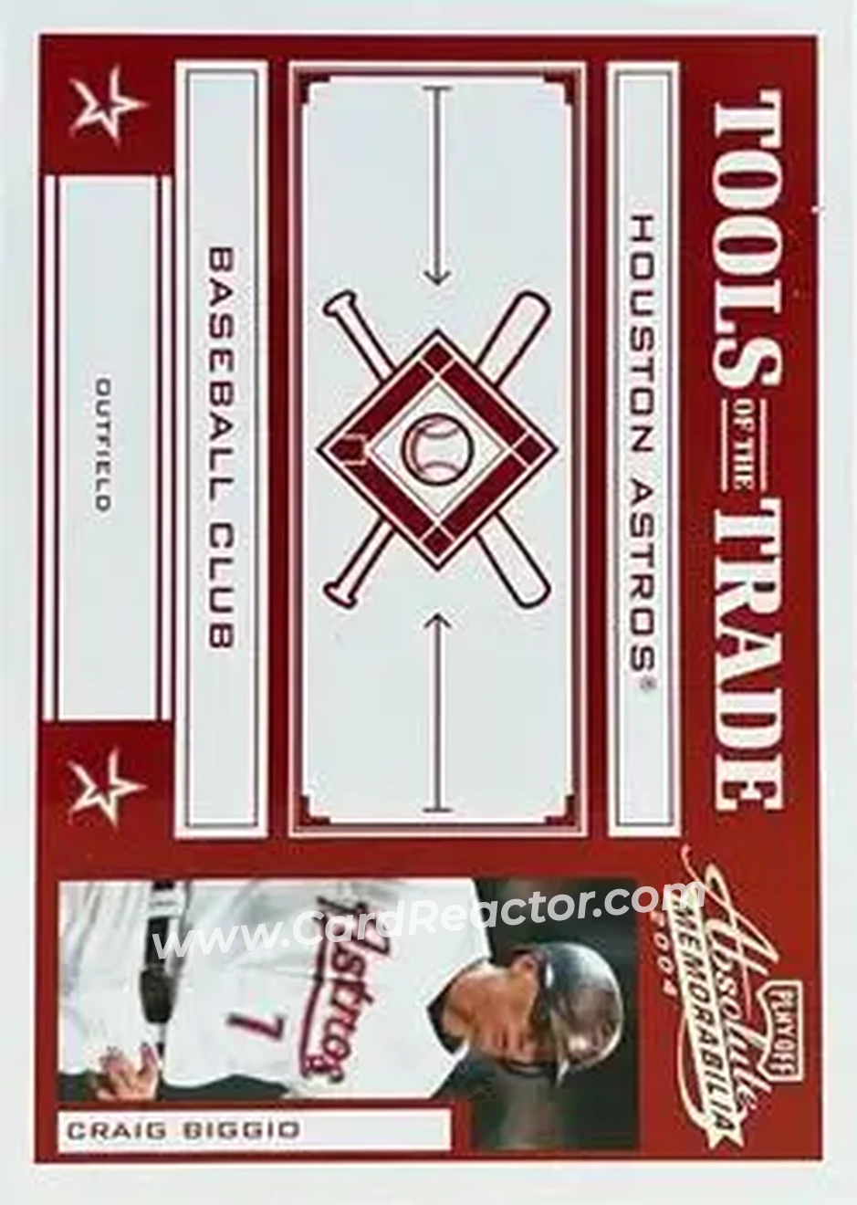 2004 Playoff Absolute Memorabilia - Tools of the Trade Red #TT-32 - Craig Biggio - Houston Astros - Front