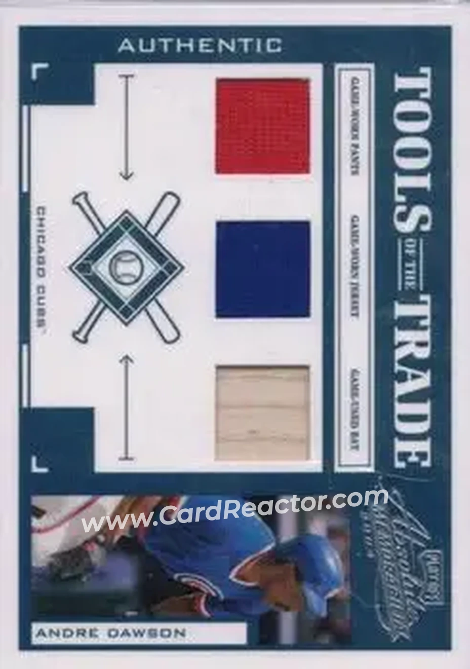 2004 Playoff Absolute Memorabilia - Tools of the Trade Material Trio #TT-10 - Andre Dawson - Chicago Cubs - Front