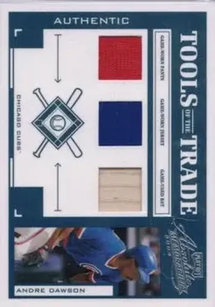 2004 Playoff Absolute Memorabilia - Tools of the Trade Material Trio #TT-10 - Andre Dawson - Chicago Cubs