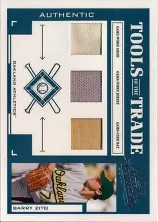 2004 Playoff Absolute Memorabilia - Tools of the Trade Material Trio #TT-19 - Barry Zito - Oakland Athletics