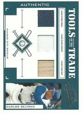 2004 Playoff Absolute Memorabilia - Tools of the Trade Material Trio #TT-26 - Carlos Beltran - Kansas City Royals