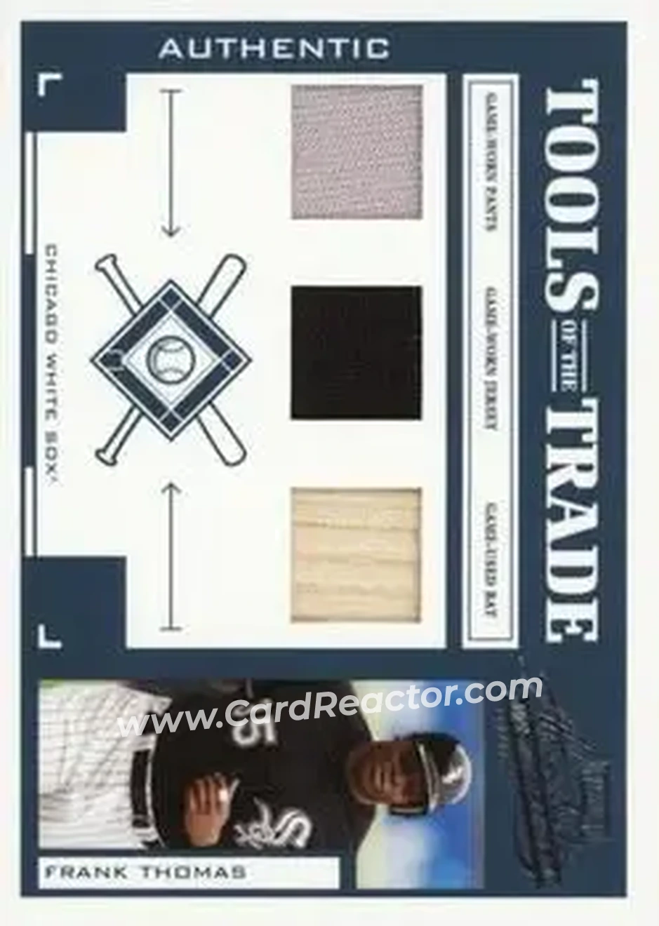 2004 Playoff Absolute Memorabilia - Tools of the Trade Material Trio #TT-49 - Frank Thomas - Chicago White Sox - Front