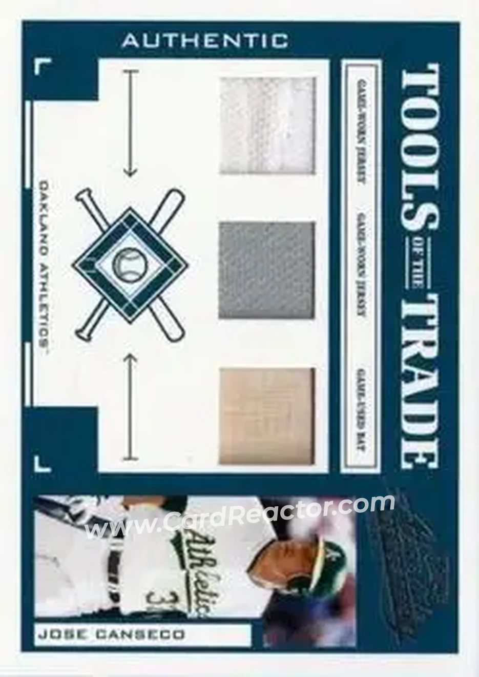 2004 Playoff Absolute Memorabilia - Tools of the Trade Material Trio #TT-72 - Jose Canseco - Oakland Athletics - Front
