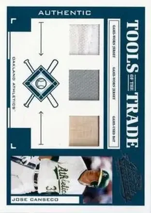 2004 Playoff Absolute Memorabilia - Tools of the Trade Material Trio #TT-72 - Jose Canseco - Oakland Athletics