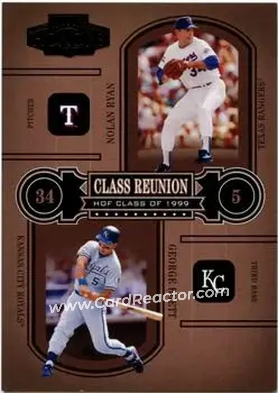 2004 Playoff Honors - Class Reunion #CR-3 - Nolan Ryan - George Brett - Front