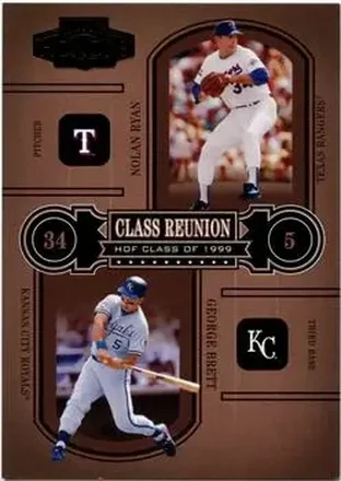2004 Playoff Honors #CR-3 Class Reunion Nolan Ryan - George Brett