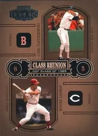 2004 Playoff Honors #CR-6 Class Reunion Carl Yastrzemski - Johnny Bench