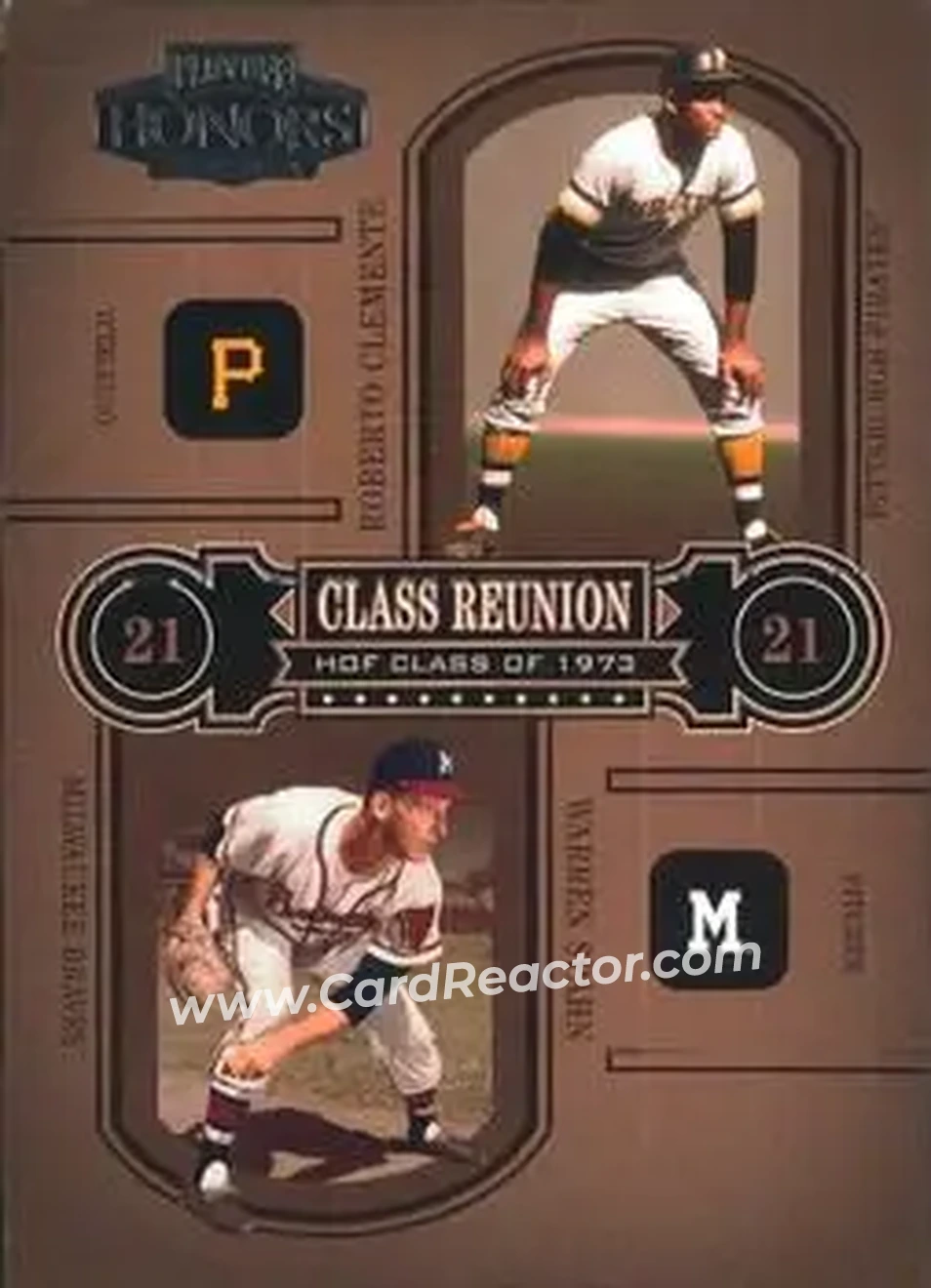 2004 Playoff Honors - Class Reunion #CR-10 - Roberto Clemente - Warren Spahn - Front
