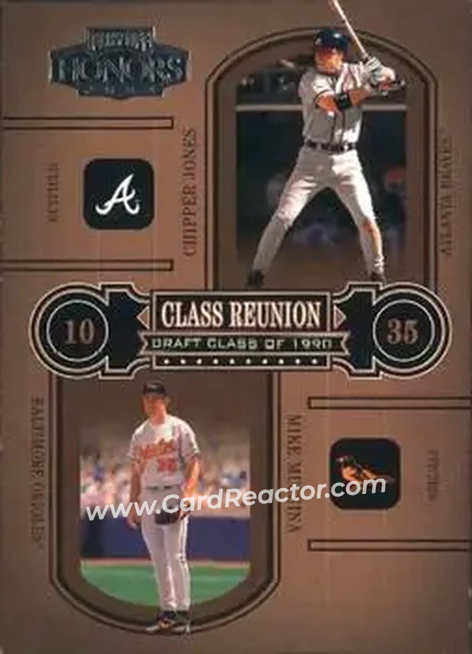 2004 Playoff Honors - Class Reunion #CR-20 - Chipper Jones - Mike Mussina - Front 2004 Playoff Honors - Class Reunion #CR-20 - Chipper Jones - Mike Mussina - Front