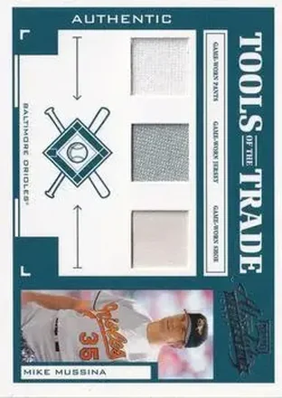 2004 Playoff Absolute Memorabilia - Tools of the Trade Material Trio #TT-97 - Mike Mussina - Baltimore Orioles