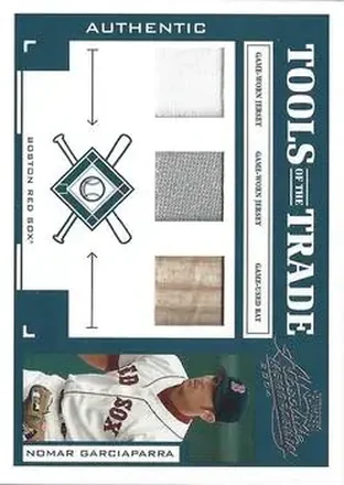 2004 Playoff Absolute Memorabilia - Tools of the Trade Material Trio #TT-109 - Nomar Garciaparra - Boston Red Sox
