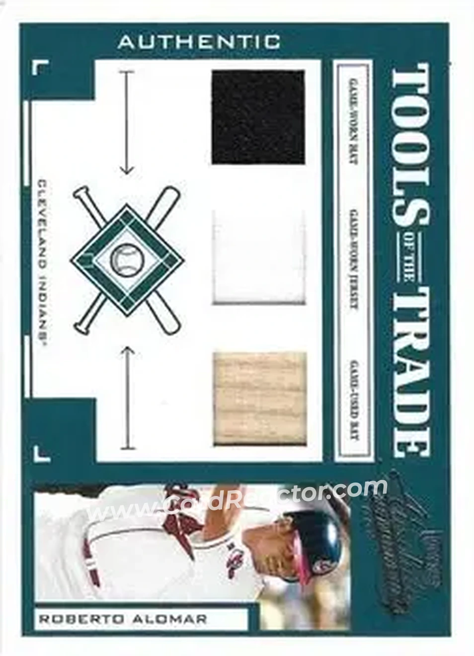 2004 Playoff Absolute Memorabilia - Tools of the Trade Material Trio #TT-124 - Roberto Alomar - Cleveland Indians - Front