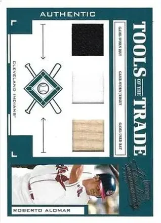 2004 Playoff Absolute Memorabilia - Tools of the Trade Material Trio #TT-124 - Roberto Alomar - Cleveland Indians