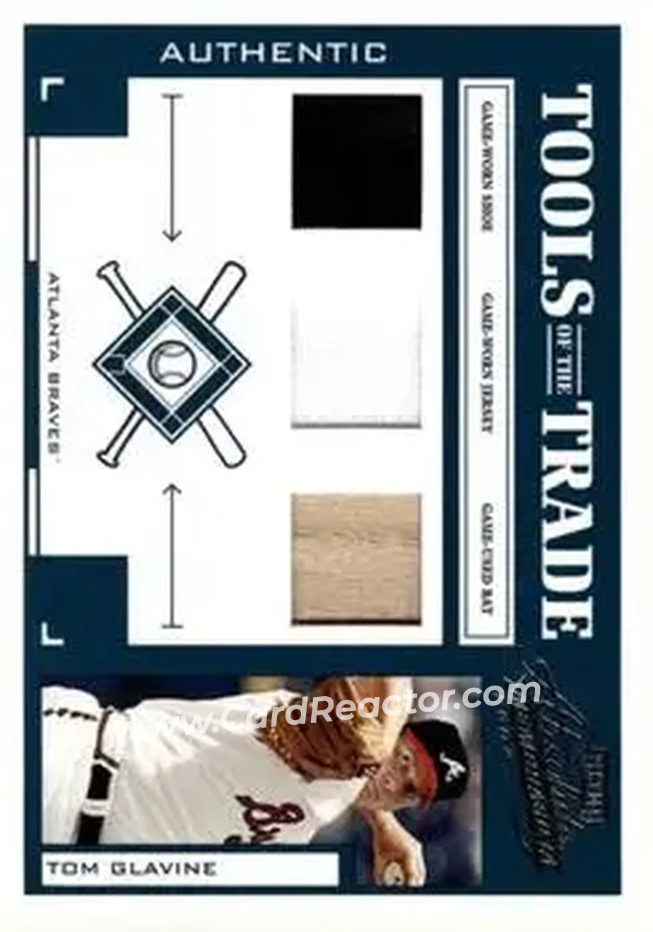 2004 Playoff Absolute Memorabilia - Tools of the Trade Material Trio #TT-141 - Tom Glavine - Atlanta Braves - Front