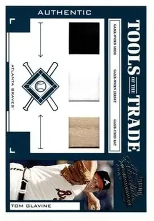 2004 Playoff Absolute Memorabilia - Tools of the Trade Material Trio #TT-141 - Tom Glavine - Atlanta Braves