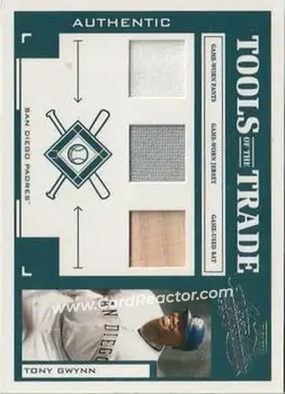 2004 Playoff Absolute Memorabilia - Tools of the Trade Material Trio #TT-143 - Tony Gwynn - San Diego Padres - Front