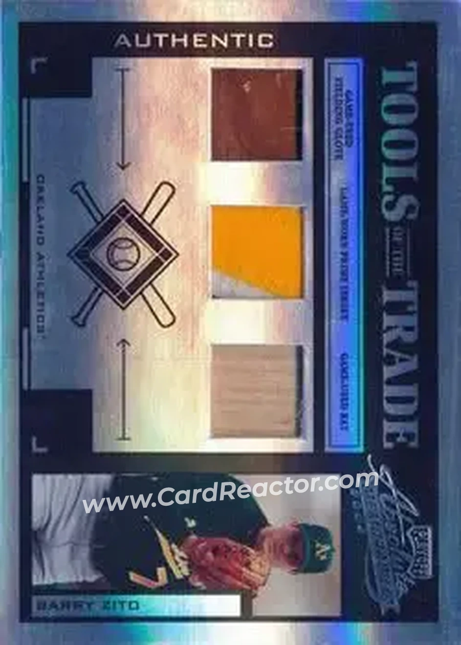 2004 Playoff Absolute Memorabilia - Tools of the Trade Material Trio PS #TT-18 - Barry Zito - Oakland Athletics - Front