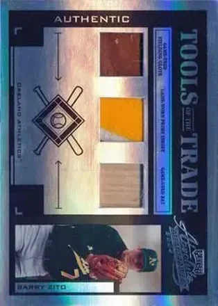 2004 Playoff Absolute Memorabilia - Tools of the Trade Material Trio PS #TT-18 - Barry Zito - Oakland Athletics
